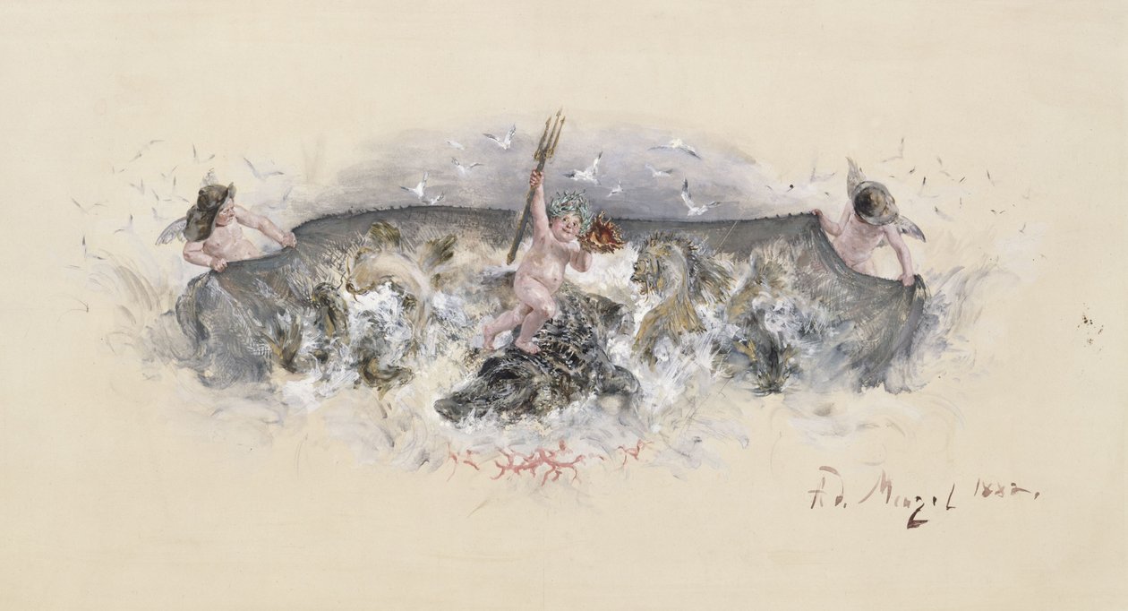 Projet pour le décor du plat à poisson du service de table pour les noces d