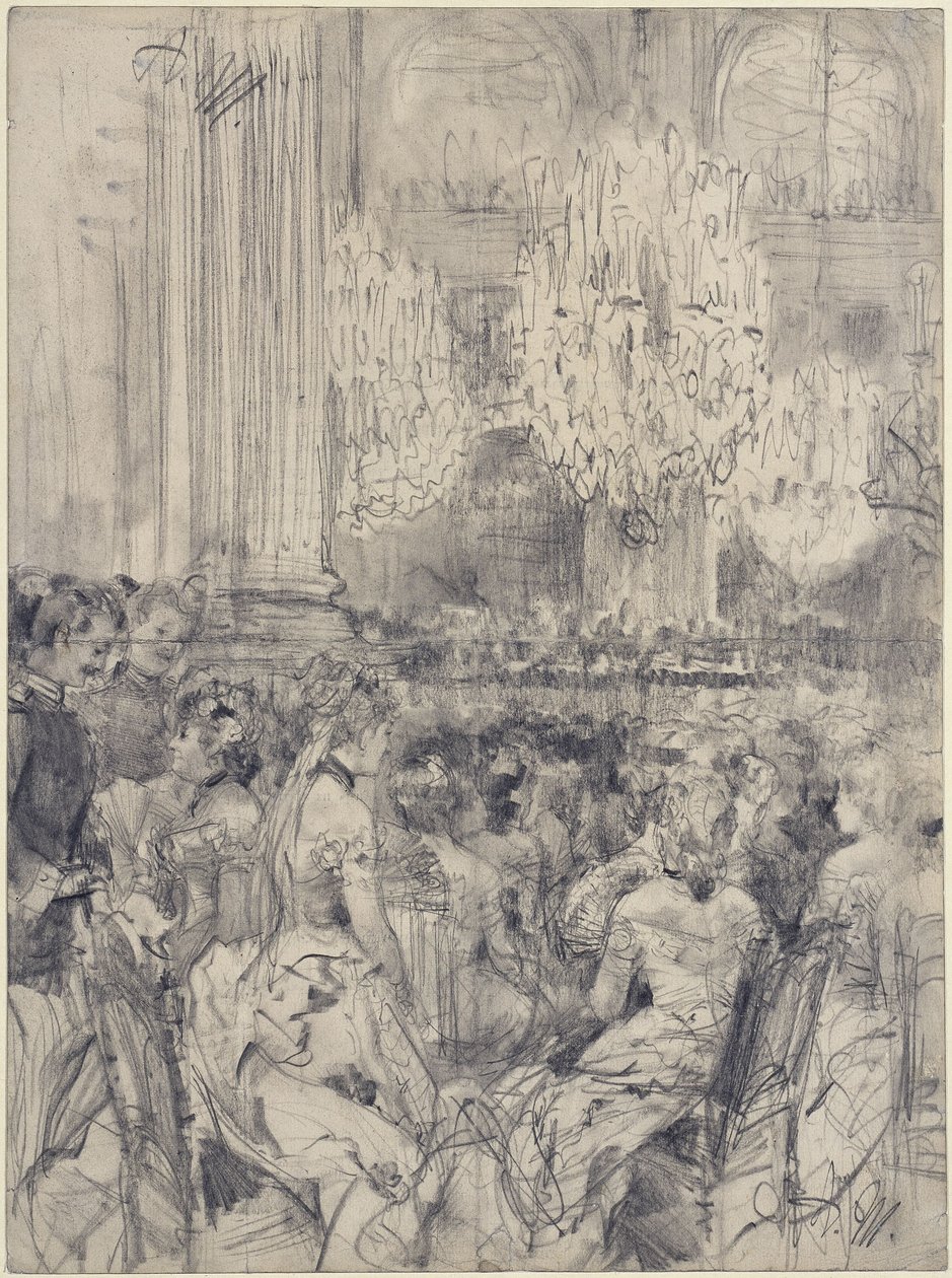 Auditeurs au concert dans la Salle blanche du château de Berlin - Adolph Menzel