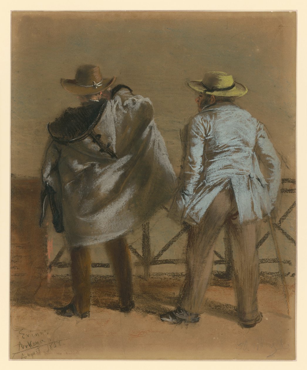 Deux baigneurs au bord de la mer - Adolph Menzel