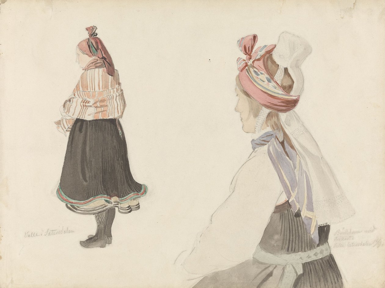 Études de costumes, Valle dans le Setesdal - Adolph Tidemand
