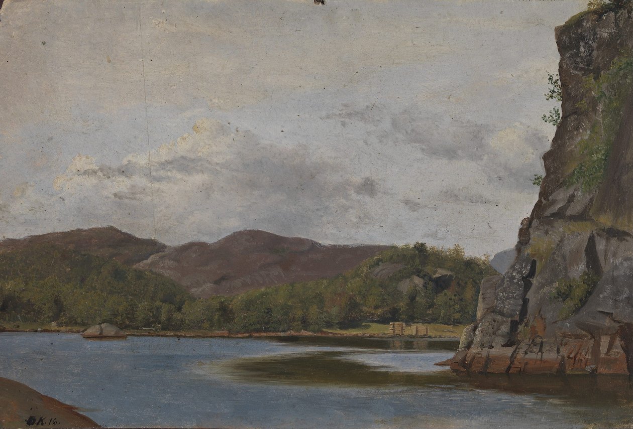 Depuis la côte, près de Mandal - Adolph Tidemand