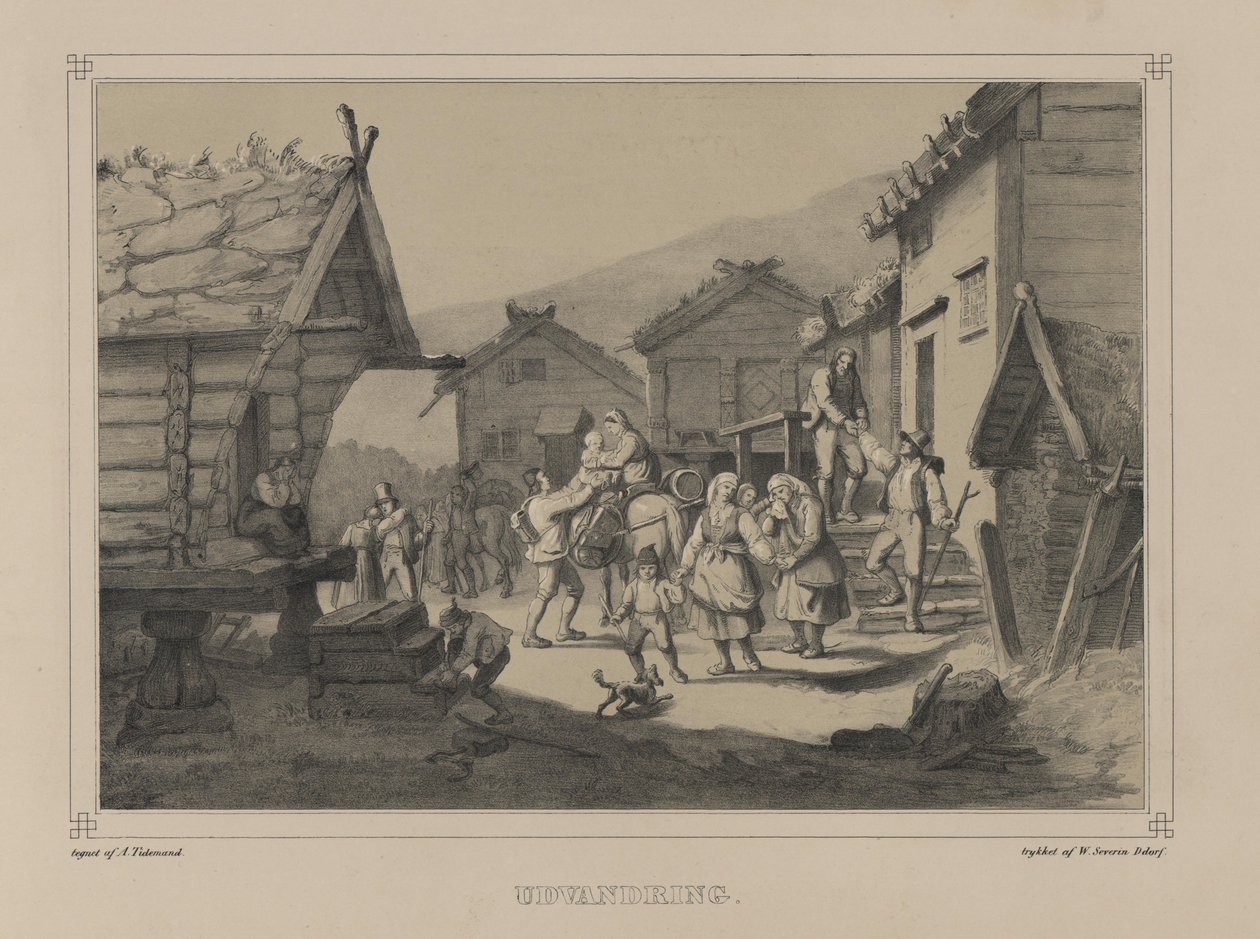 Illustration du livre Norge fremstillet i Tegninger par Asbjørnsen, P.Chr. et publié par Chr. Tønsberg (no, 1848) - Adolph Tidemand
