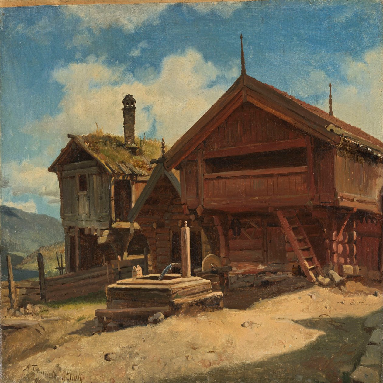 La ferme de Gulsvik, dans la vallée de Hallingdal - Adolph Tidemand