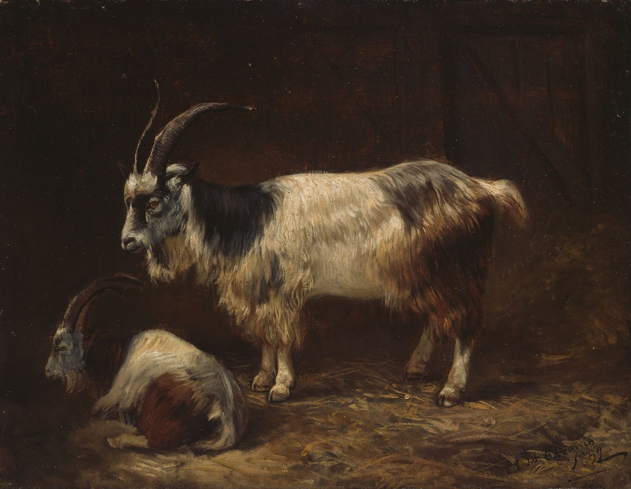 Deux chèvres - Adolph Tidemand