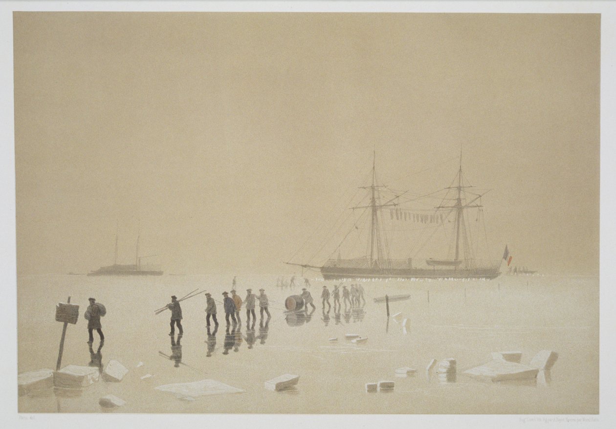 Transport de fournitures sur la glace, de 