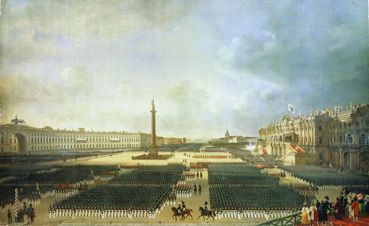 La consécration de la colonne Alexandre à Saint-Pétersbourg le 30 août 1834 - Adolphe Ladurner