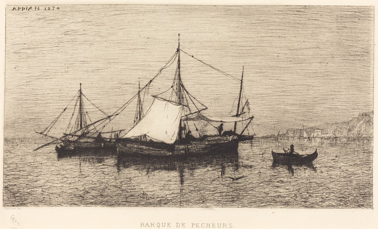 Barque de pêcheurs - Adolphe Appian