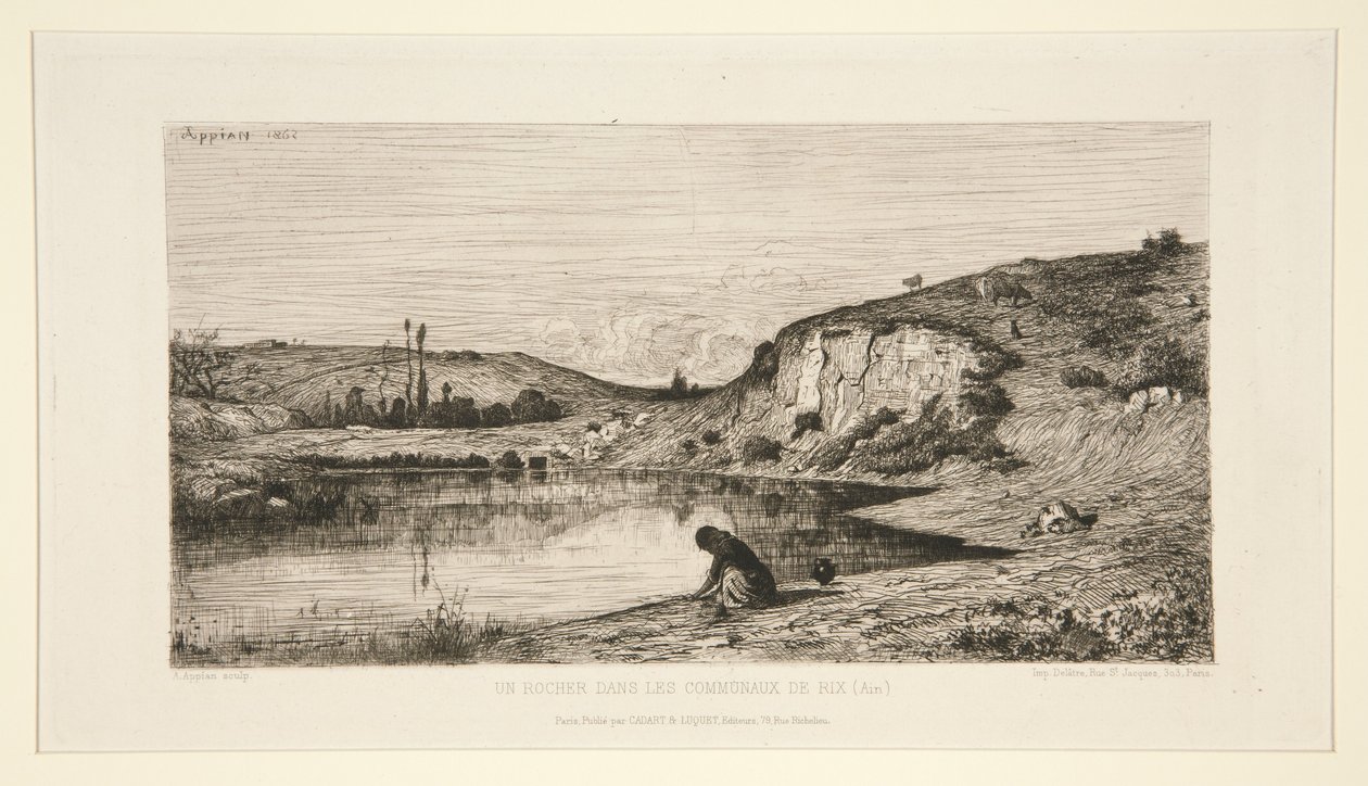 Un rocher dans les communaux de Rix (Ain) - Adolphe Appian