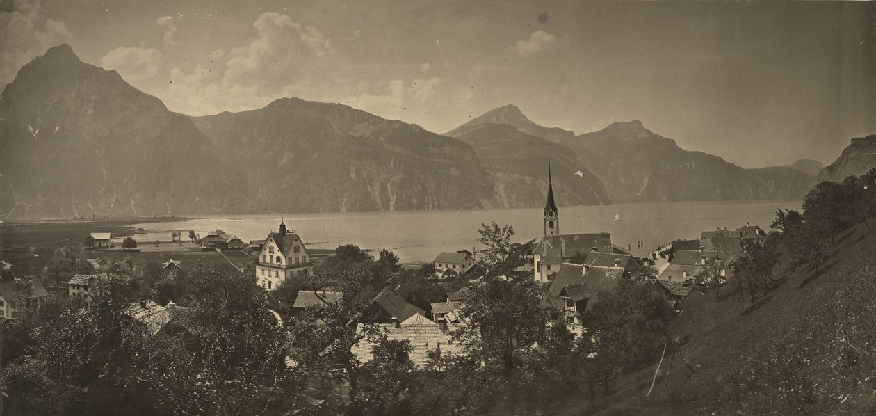 Vue de Flüelen, en Suisse - Adolphe Braun