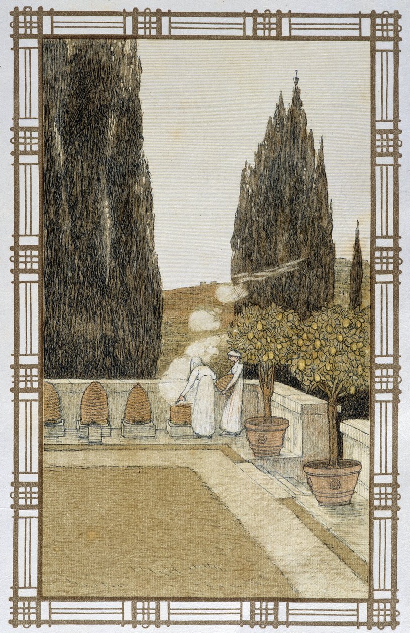 La Vie des abeilles: La fumée des ruches - Dessin par A. Giraudon - Adolphe Giraudon