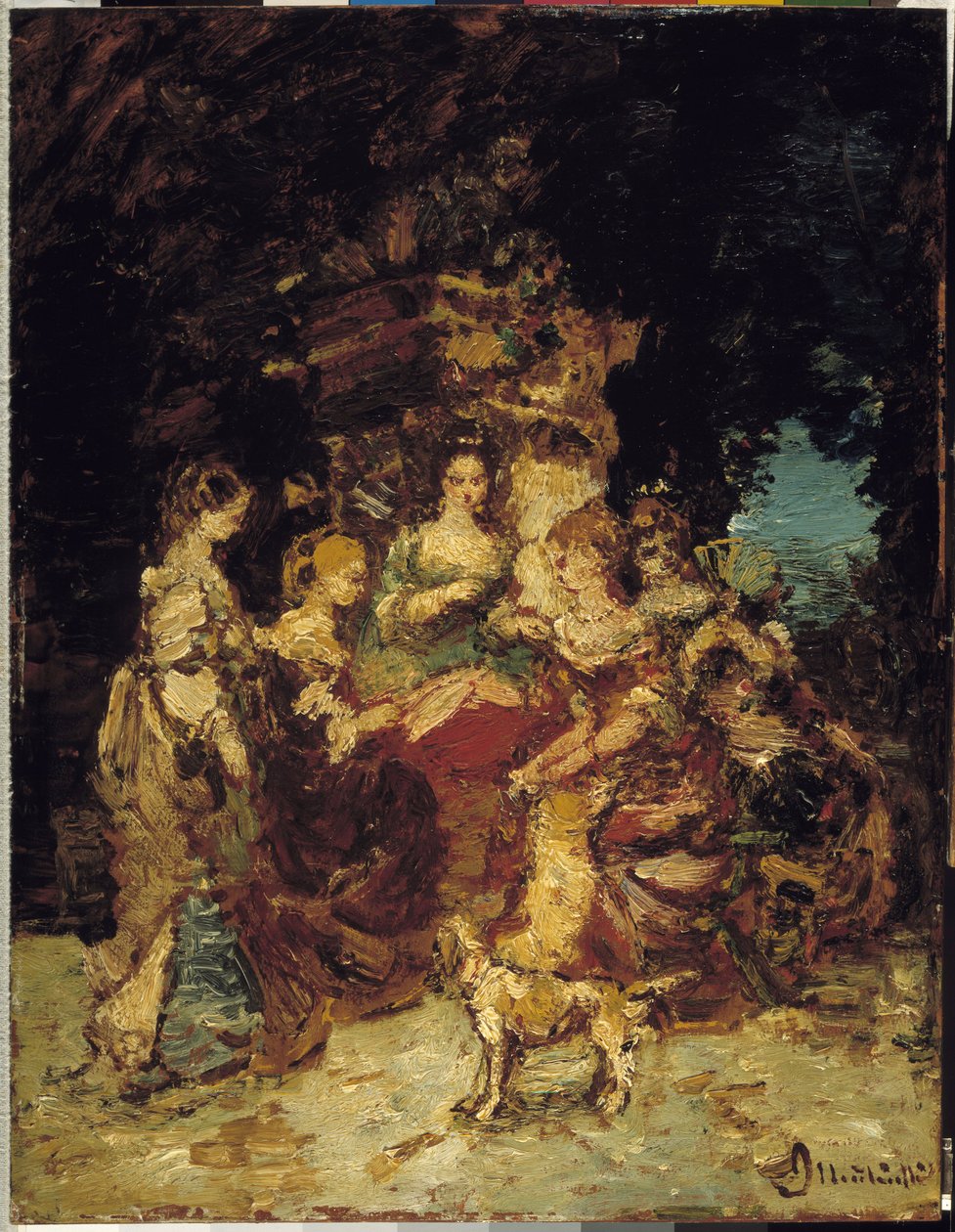 Dames dans un parc - Adolphe Joseph Thomas Monticelli