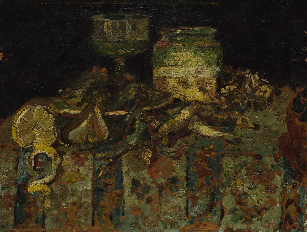 Nature morte : Huîtres, Poissons, c. 1880 - Adolphe Joseph Thomas Monticelli