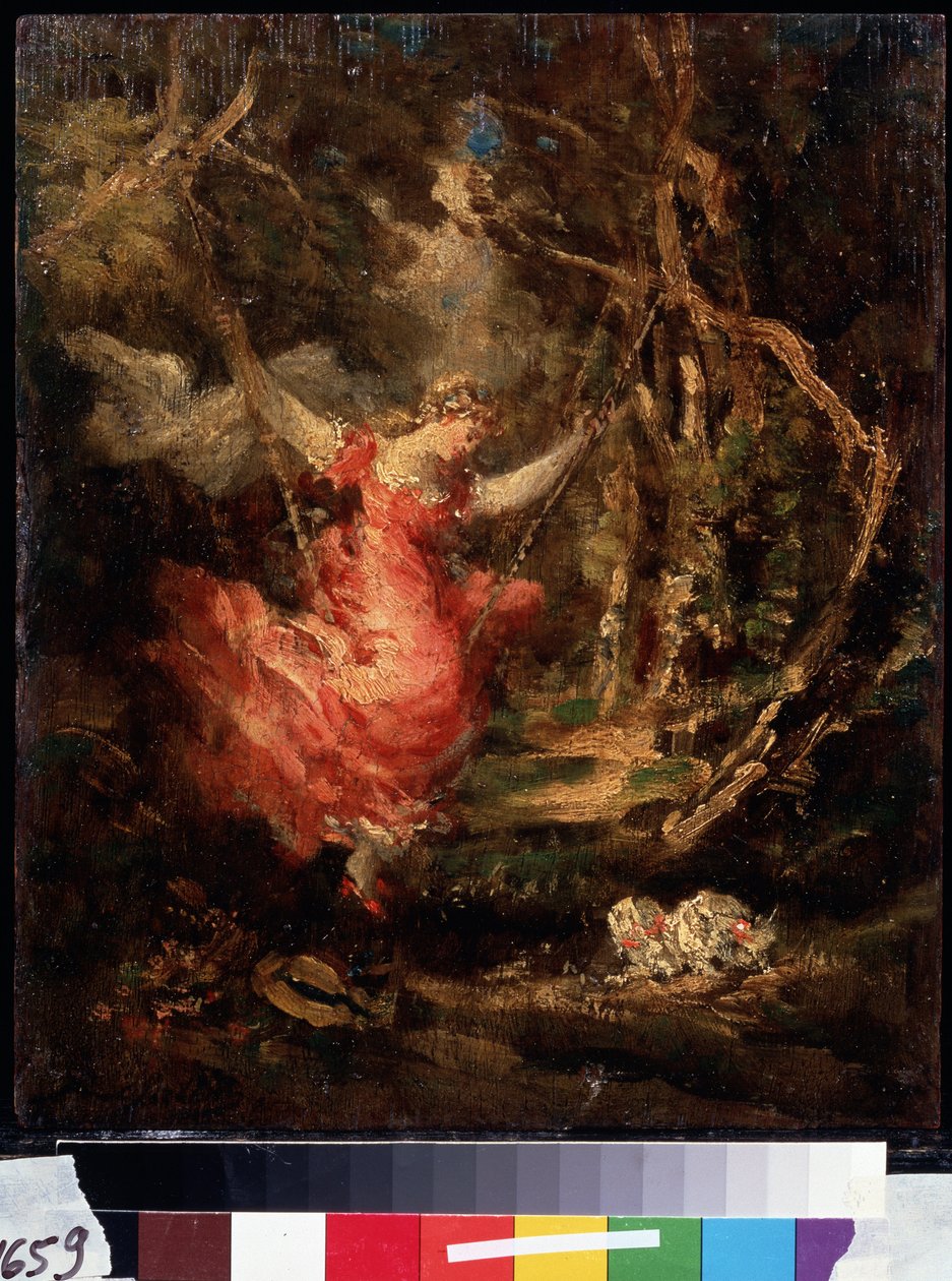 Sur la balançoire - Adolphe Joseph Thomas Monticelli