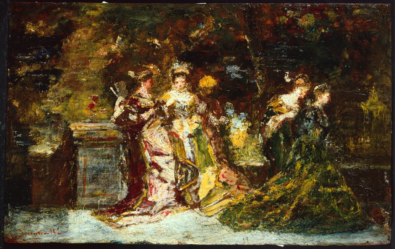 Femmes dans un parc, vers 1858 - Adolphe Joseph Thomas Monticelli