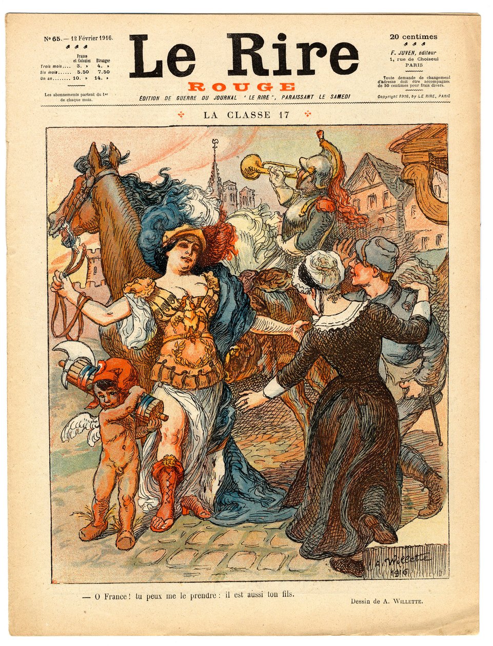 Couverture de « The Red Laughter », satirique en couleurs - Adolphe Leon Willette
