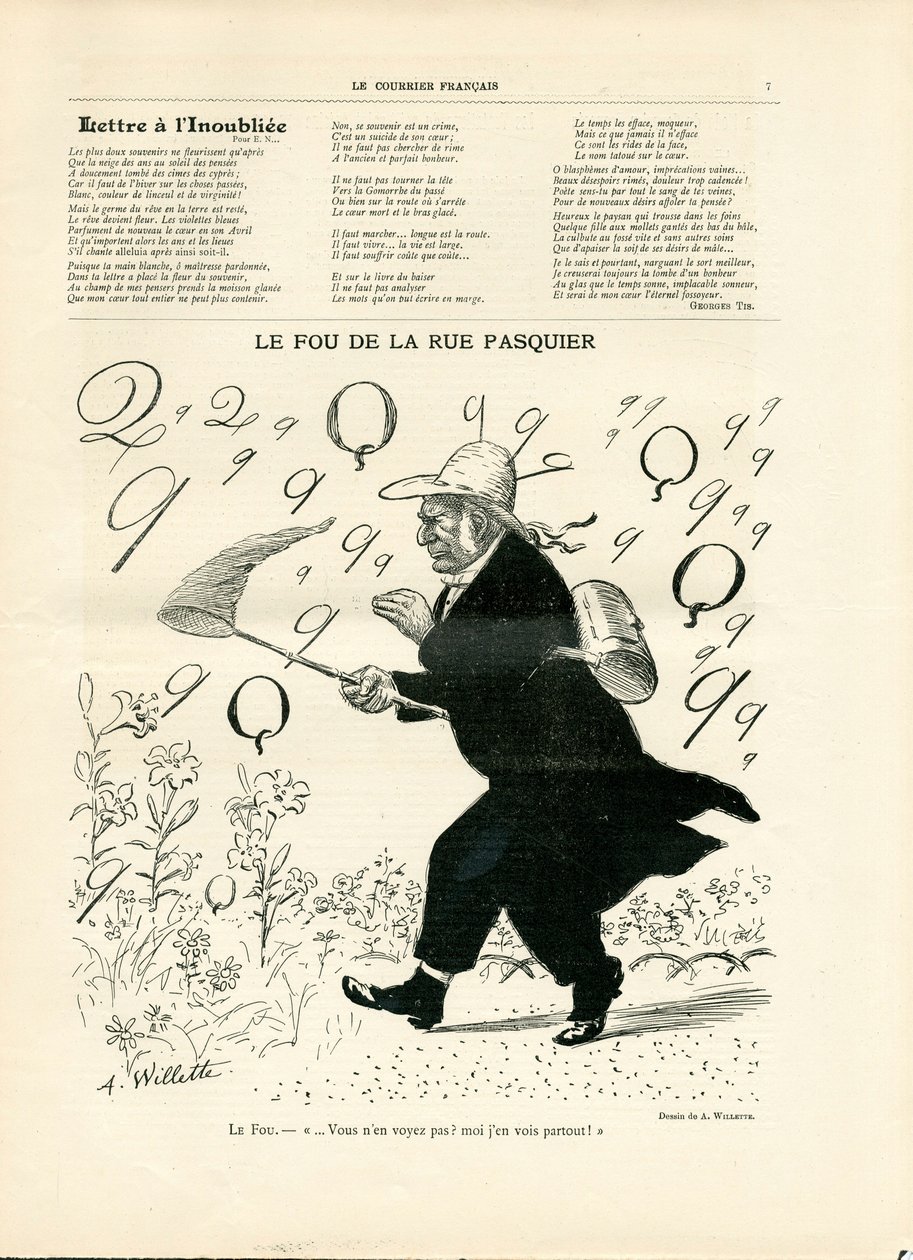 Le Courrier français, numéro 10, Satirique en N & B - Adolphe Leon Willette