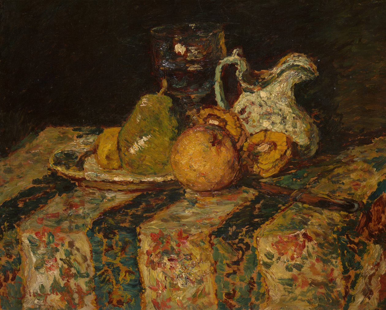 Nature morte avec fruits et cruche à vin - Adolphe Monticelli