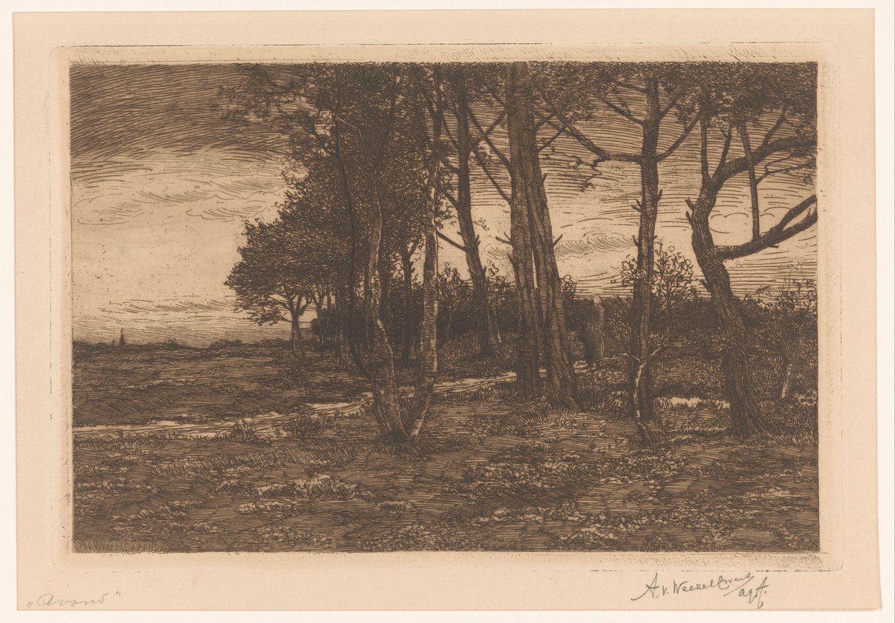Paysage avec arbres - Adolphe P.H J. van Weezel Errens (signed by artist)