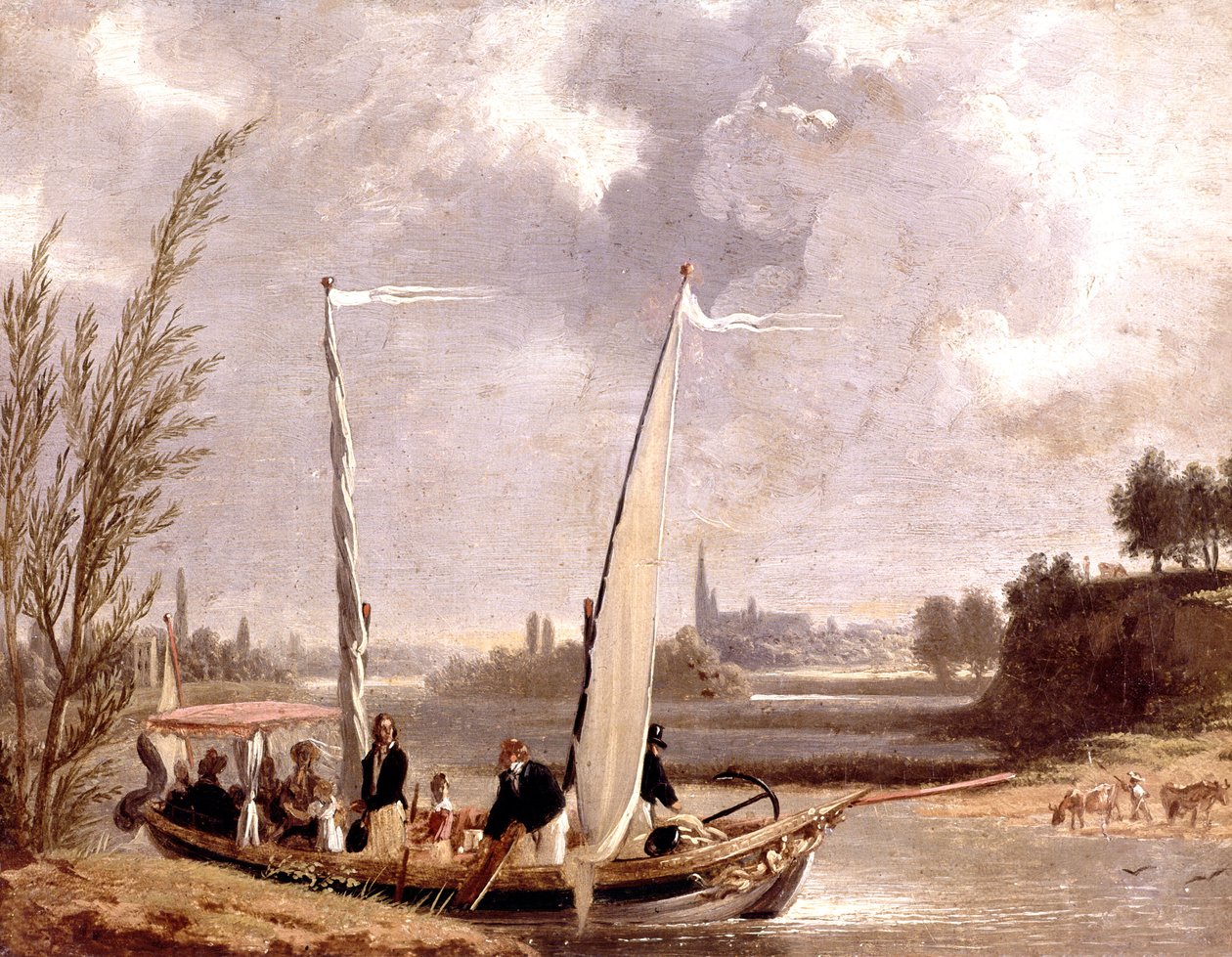 Louis-Philippe et sa famille dans un bateau à Neuilly - Adolphe Roehn