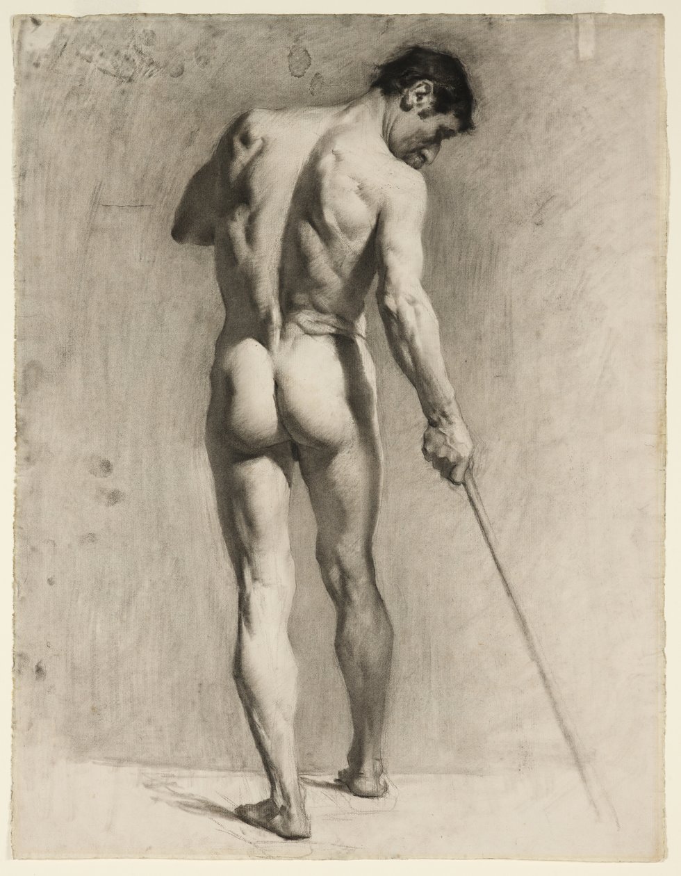 Dessin de nu masculin avec une canne, c.1910-12 - Adolphe Valette