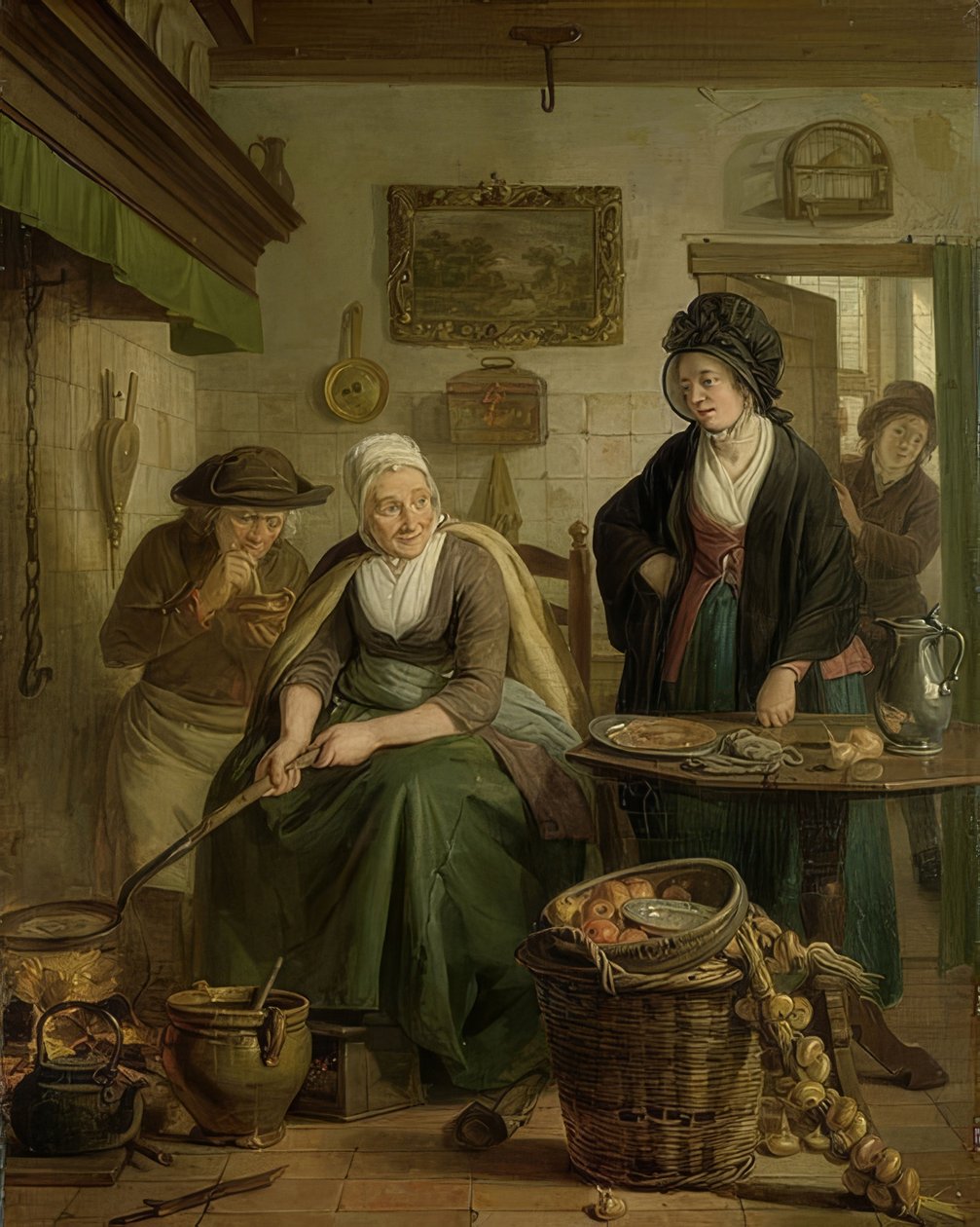 Femme faisant des crêpes. Vers 1790-1810 - Adriaan de Lelie