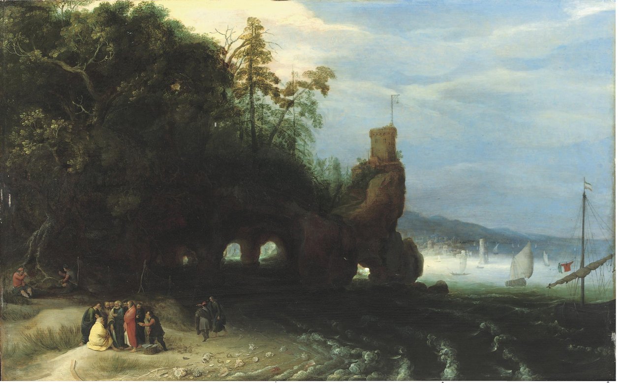 Christ prêchant au bord de la mer de Galilée - Adriaen van Stalbemt