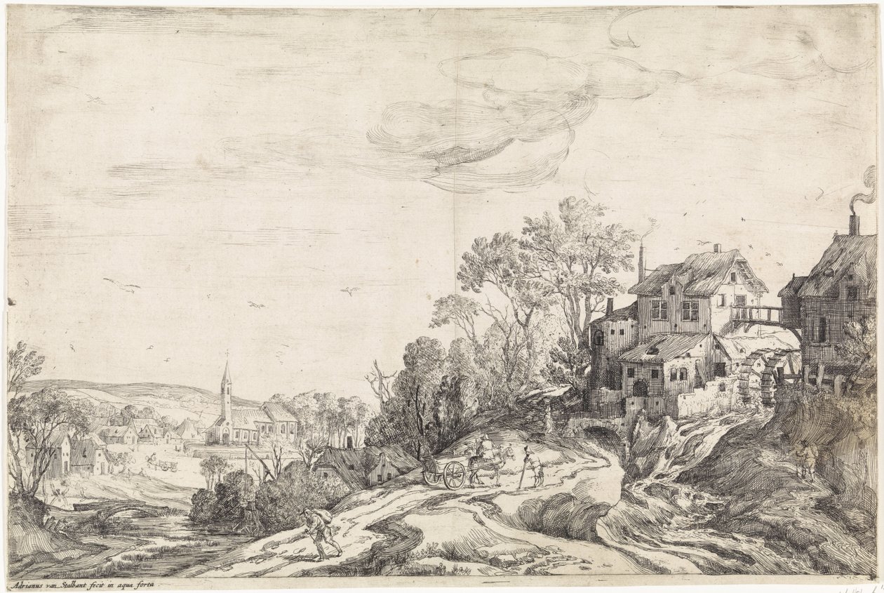 Paysage avec un moulin à terre - Adriaen van Stalbemt