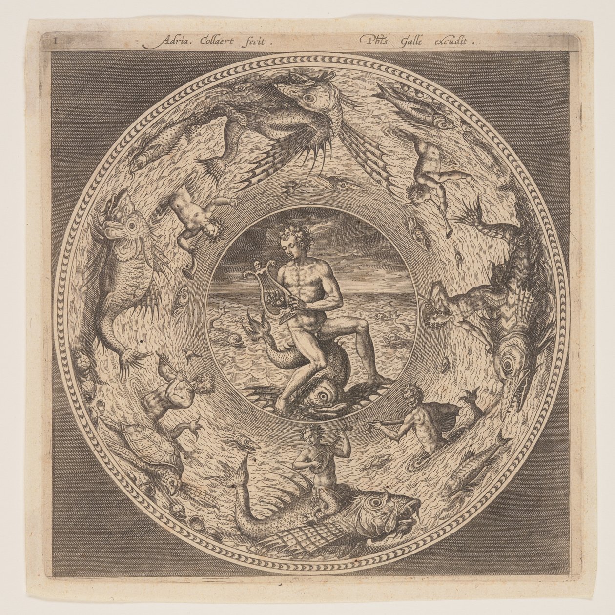 Arion sur un dauphin entouré d