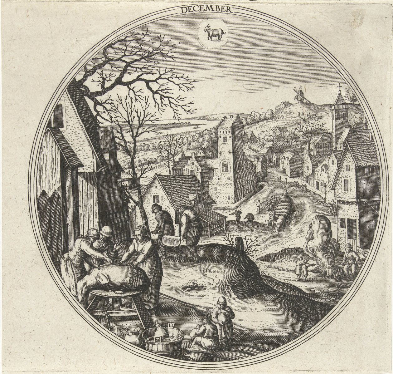 Décembre (De twaalf maanden) - Adriaen Collaert