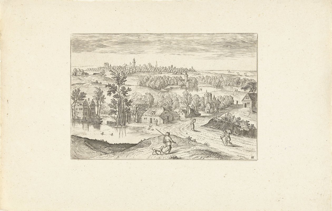 Paysage avec un étang (Landschappen rond Antwerpen) - Adriaen Collaert