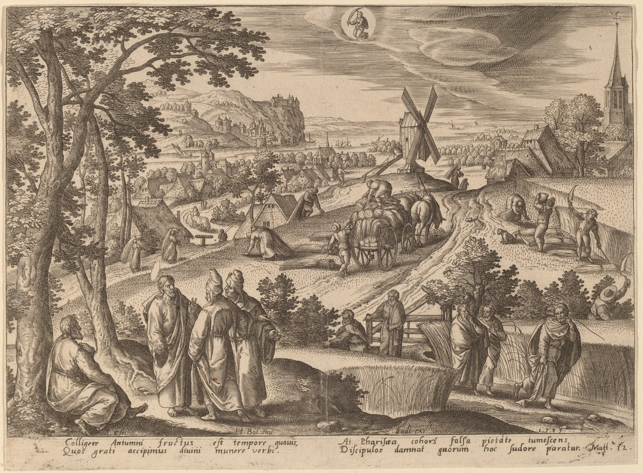 La Cueillette des épis de maïs le jour du sabbat - Adriaen Collaert after Hans Bol
