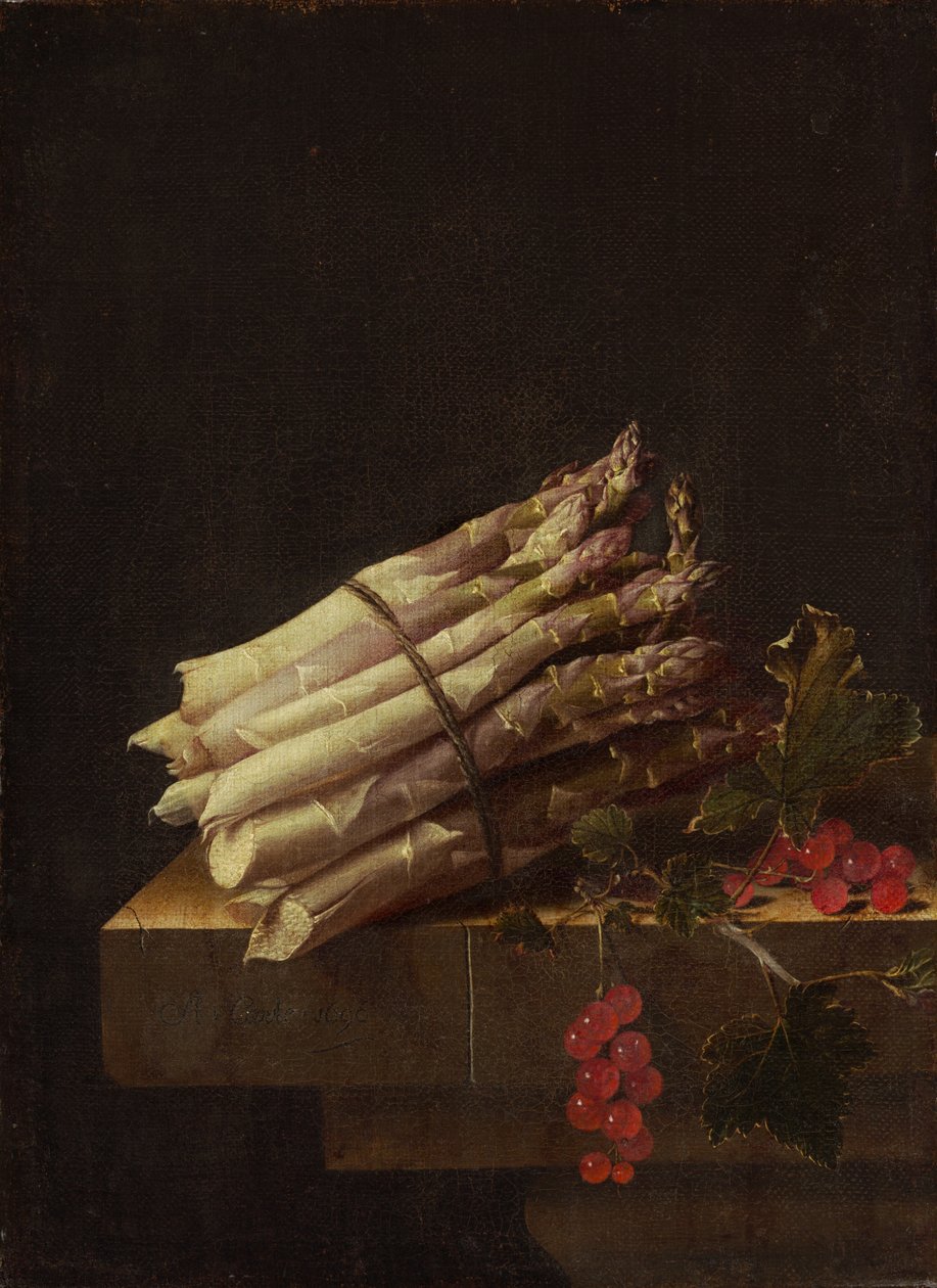 Nature morte avec asperges et groseilles rouges - Adrian Coorte