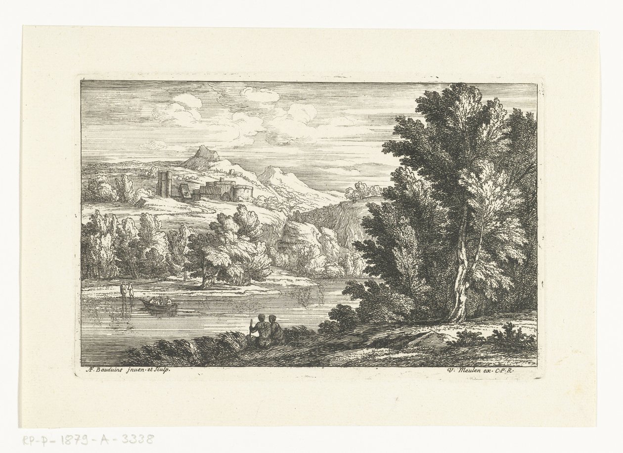 Paysage avec une rivière et un château - Adriaen Frans Boudewyns