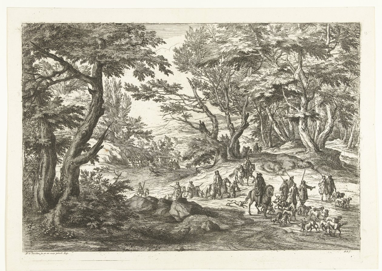 Paysage avec chasse (Paysages avec chasseurs) - Adriaen Frans Boudewyns