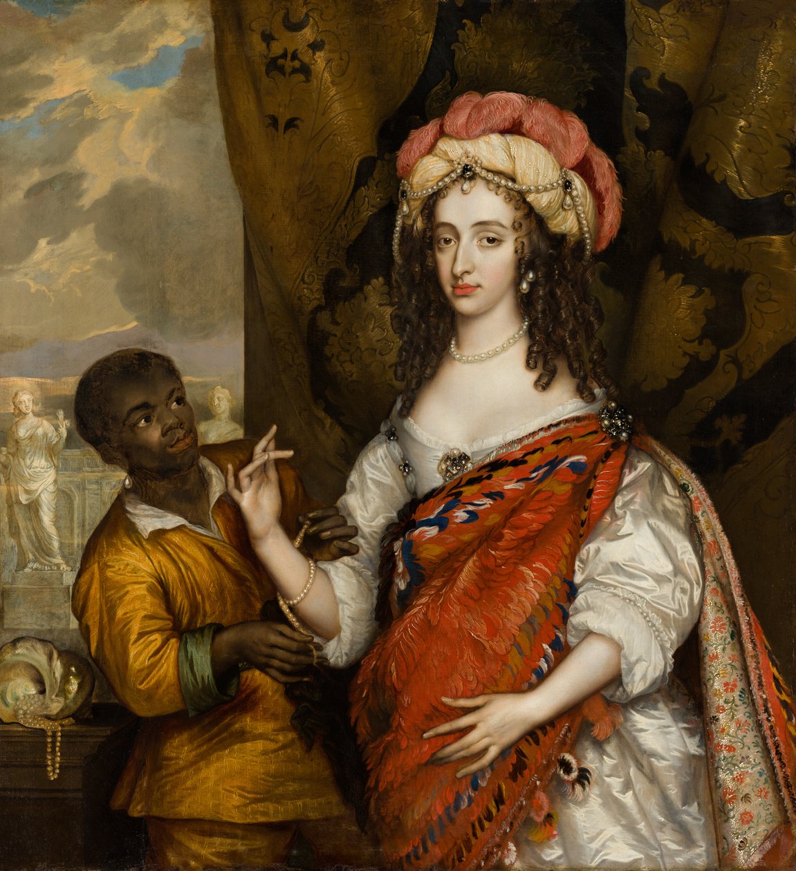 Portrait Posthume de Marie Ire Stuart (1631-1660) avec un Serviteur - Adriaen Hanneman