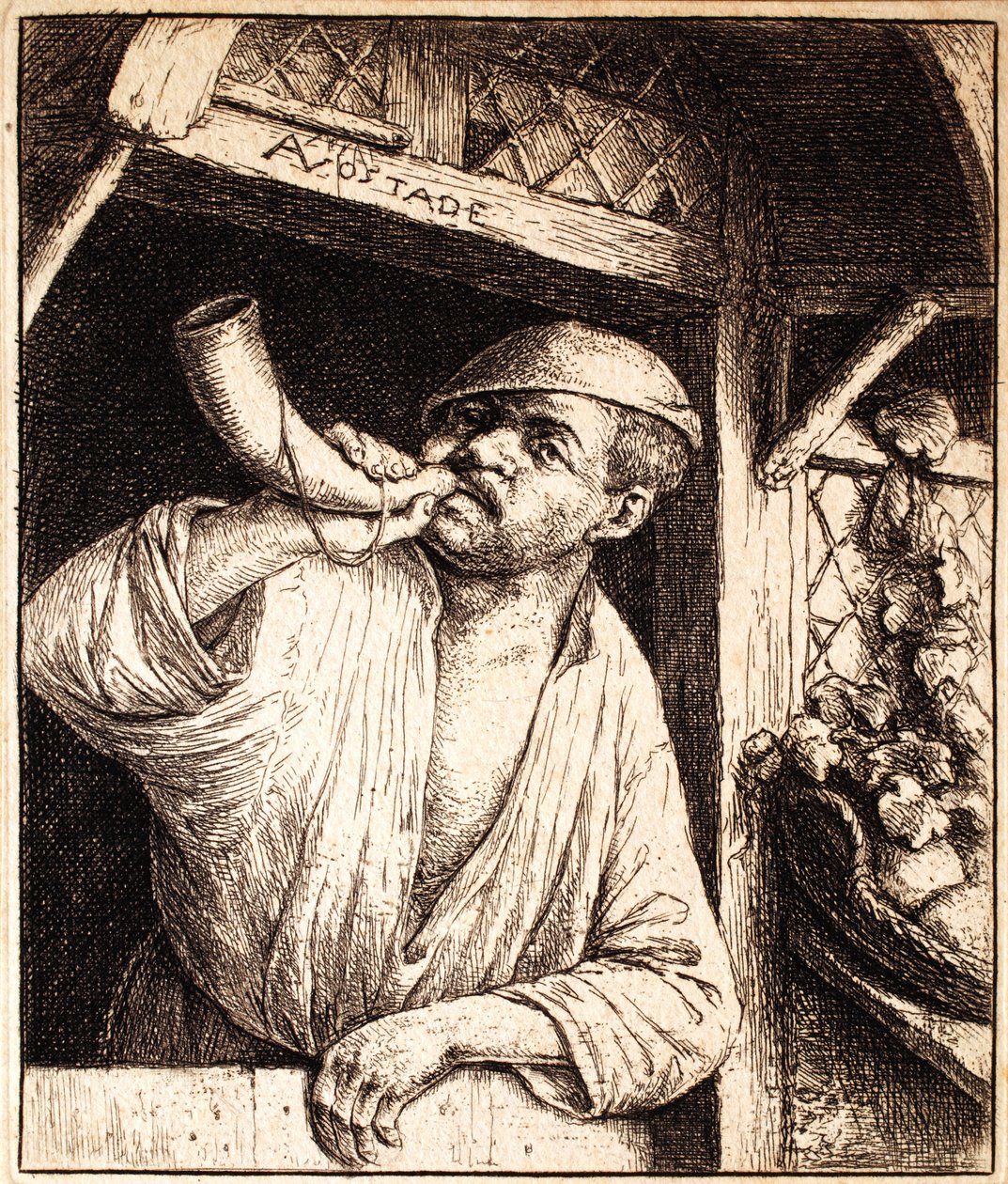 Boulanger sonnant son cor, vers 1670 - Adriaen Jansz. van Ostade