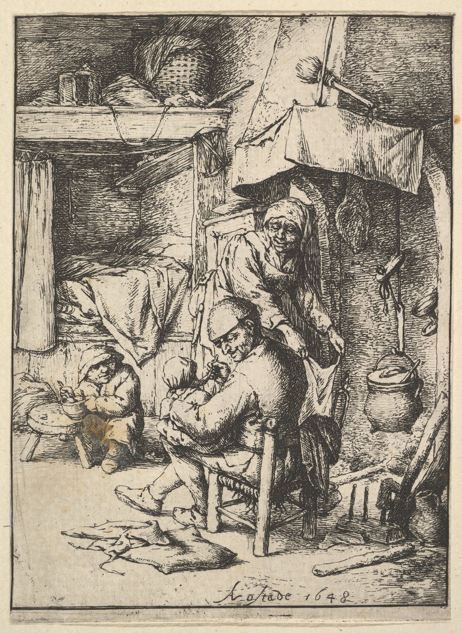 Père nourrissant son enfant - Adriaen Jansz. van Ostade