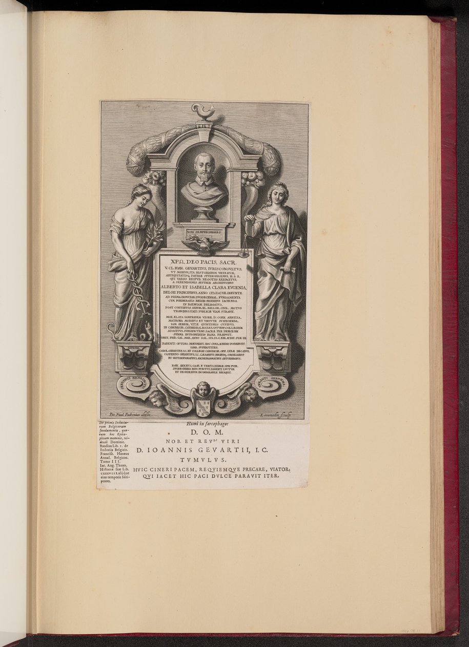 Épitaphe de Claude Jean Gevaert - Adriaen Lommelin after Sir Peter Paul Rubens