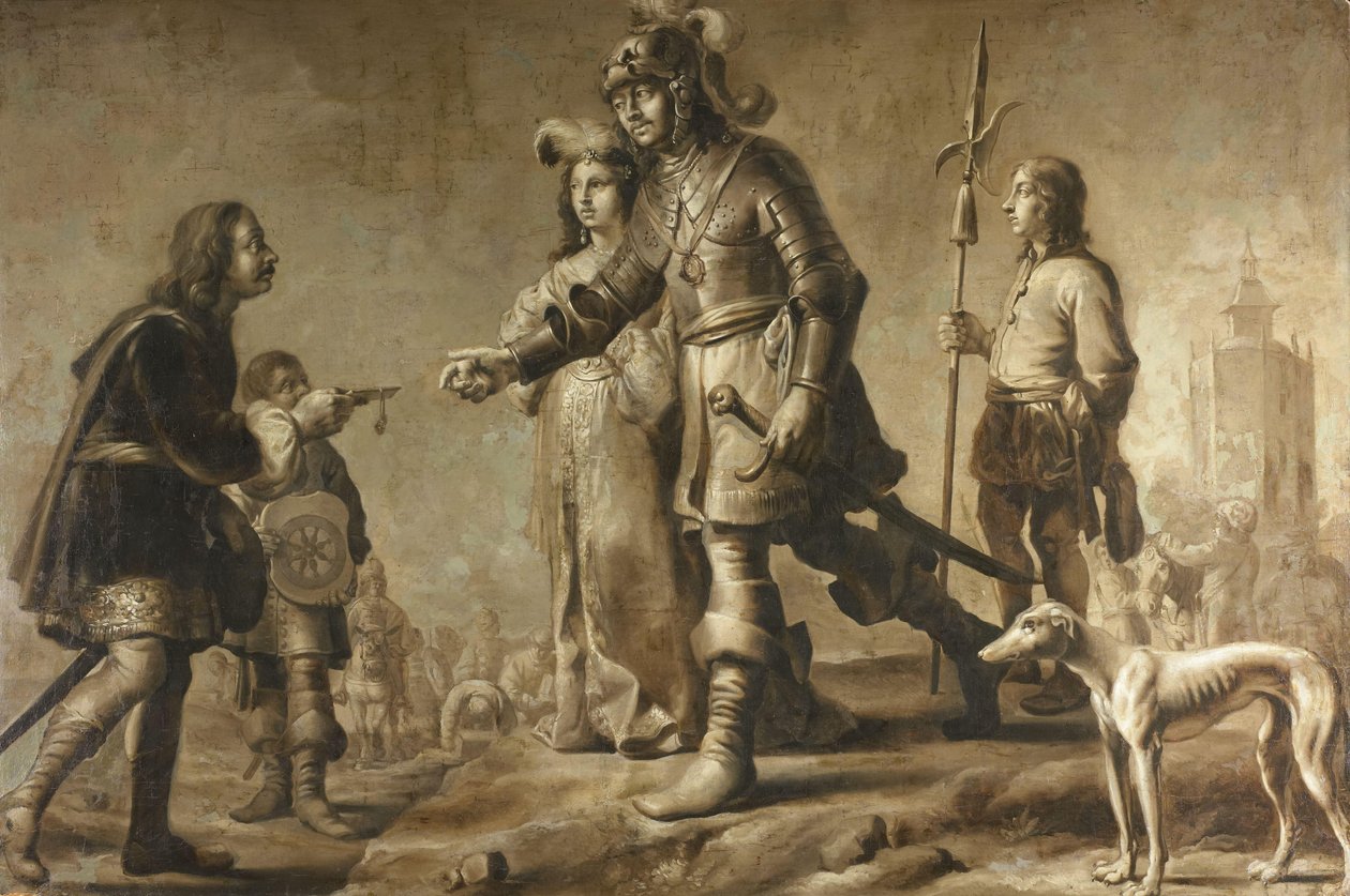Boudewijn van Heusden (?-870) et sa femme Sophia recevant l