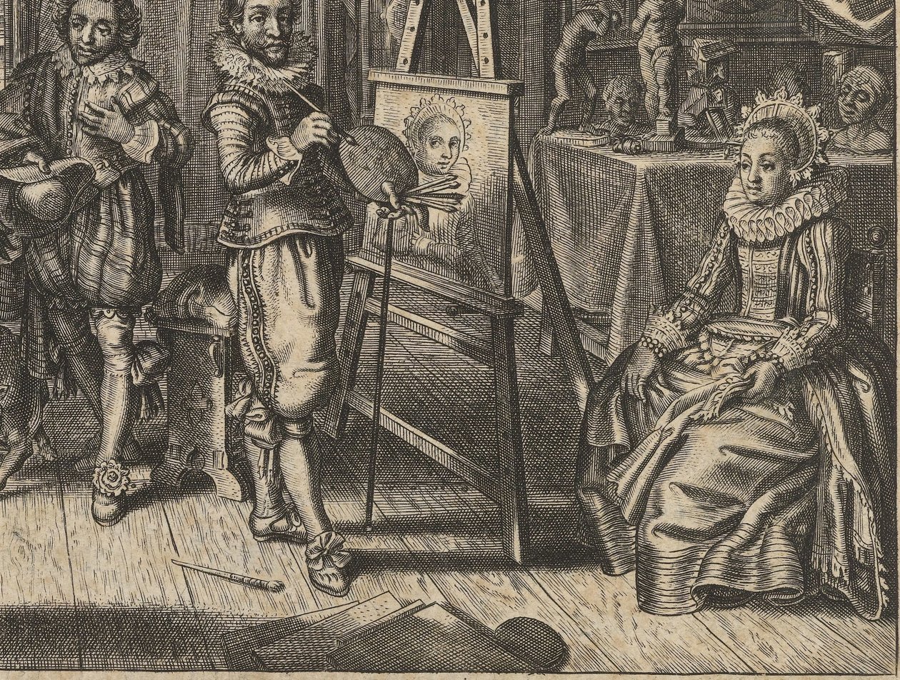 Peintre et modèle féminin dans l