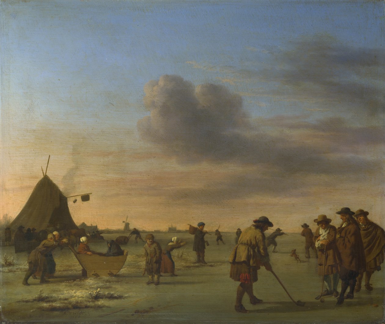 Golfeurs sur la glace près de Haarlem, 1668 - Adriaen Velde van de