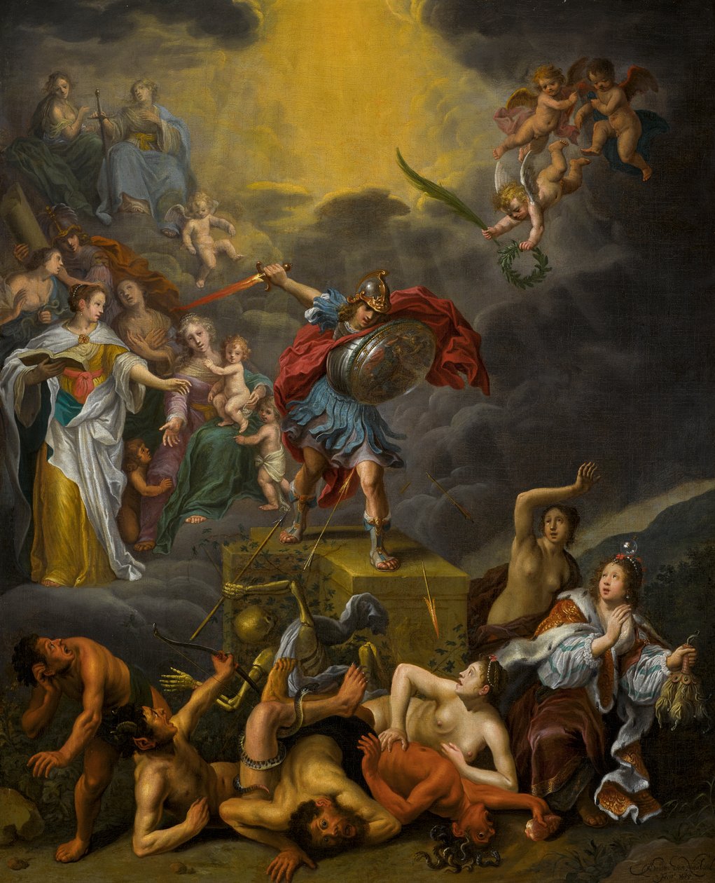 La bataille de la vertu contre les vices - Adriaen van Nieulandt the younger