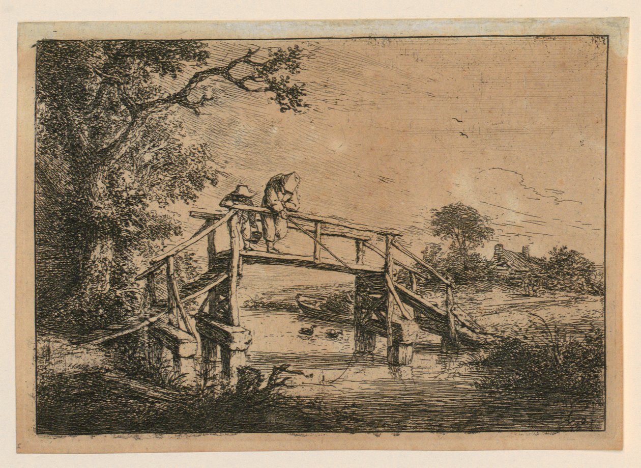 Des pêcheurs sur le pont - Adriaen van Ostade