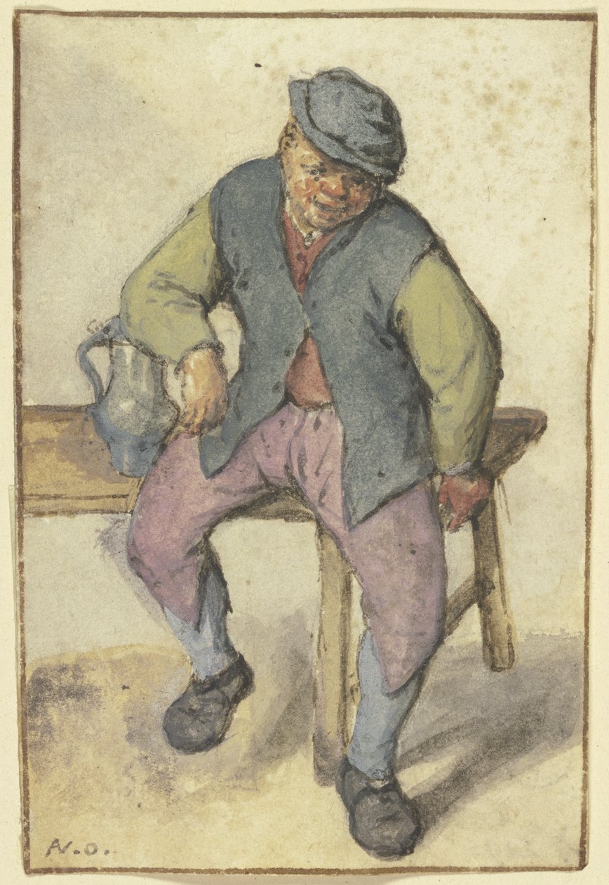 Paysant assis sur une table - Adriaen van Ostade
