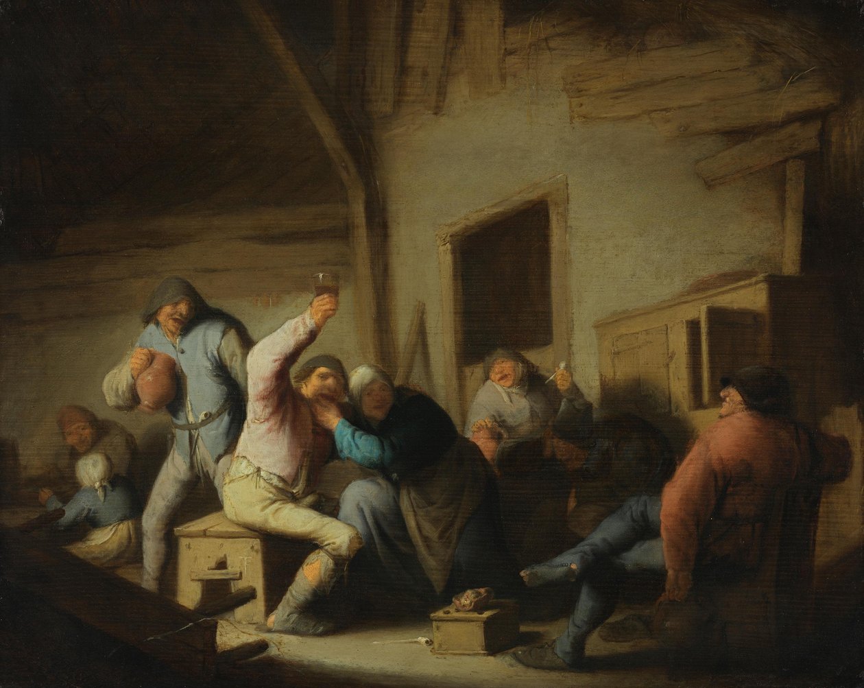 Des paysans en liesse dans une auberge - Adriaen van Ostade