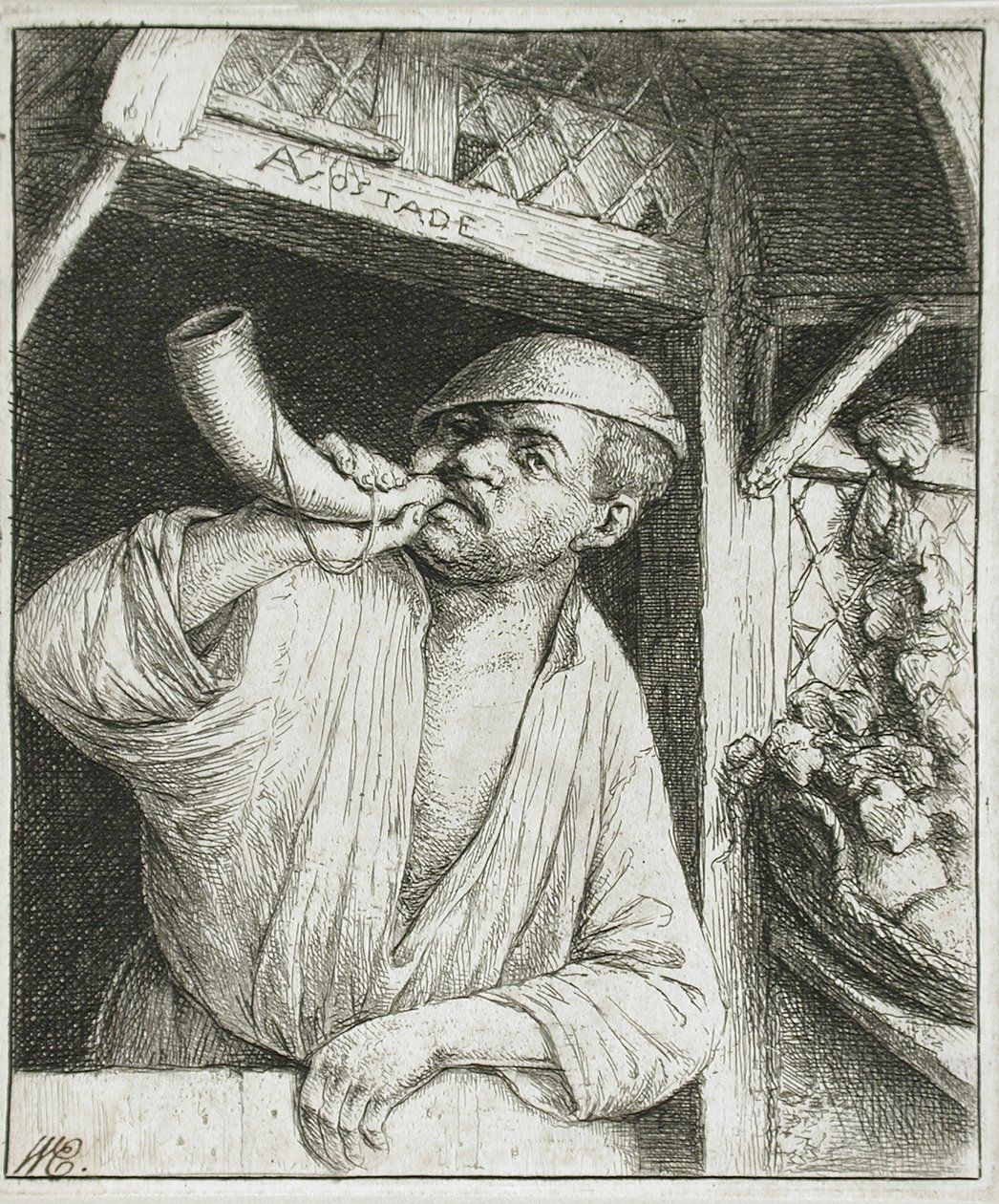 Boulanger sonnant du cor - Adriaen van Ostade