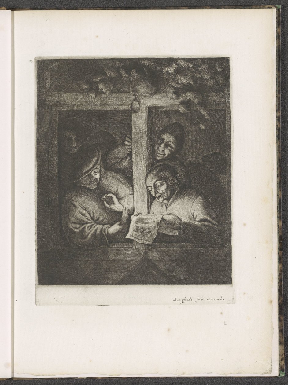 Trois chanteurs à une fenêtre ouverte à la lumière des bougies - Adriaen van Ostade