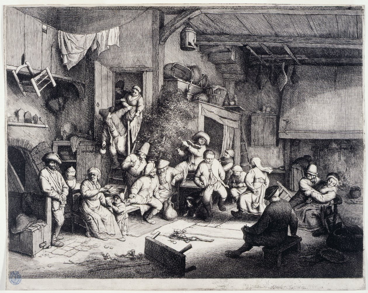 Der Tanz im Kabarett (Bartsch 49) - Adriaen van Ostade