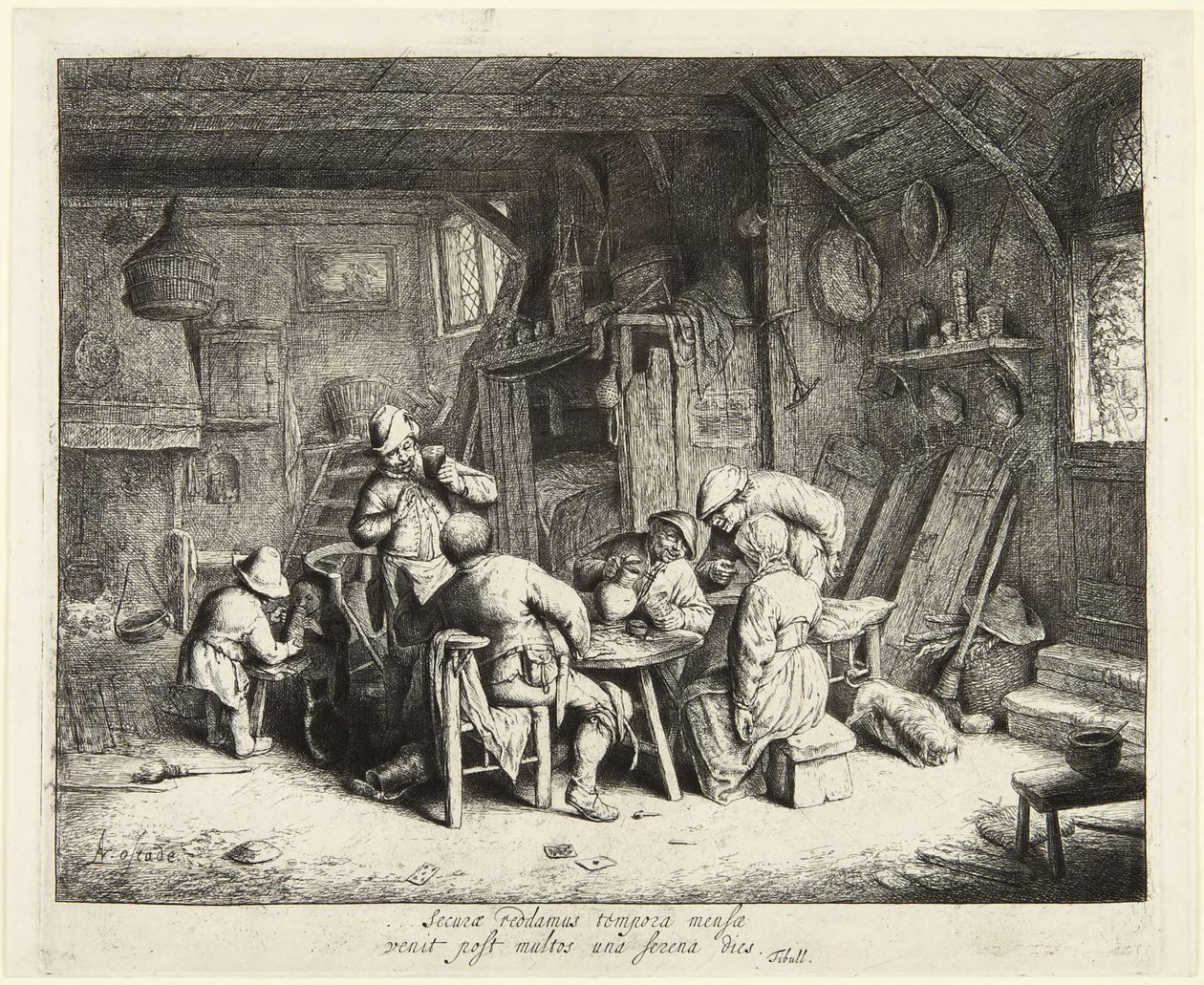 Le Gourmet en compagnie (The Breakfast) - Adriaen van Ostade