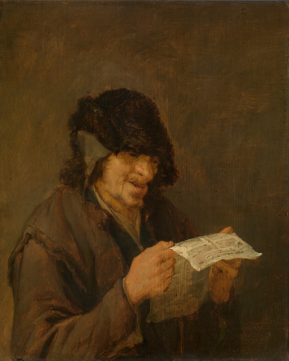 Un homme en train de lire un journal - Adriaen van Ostade